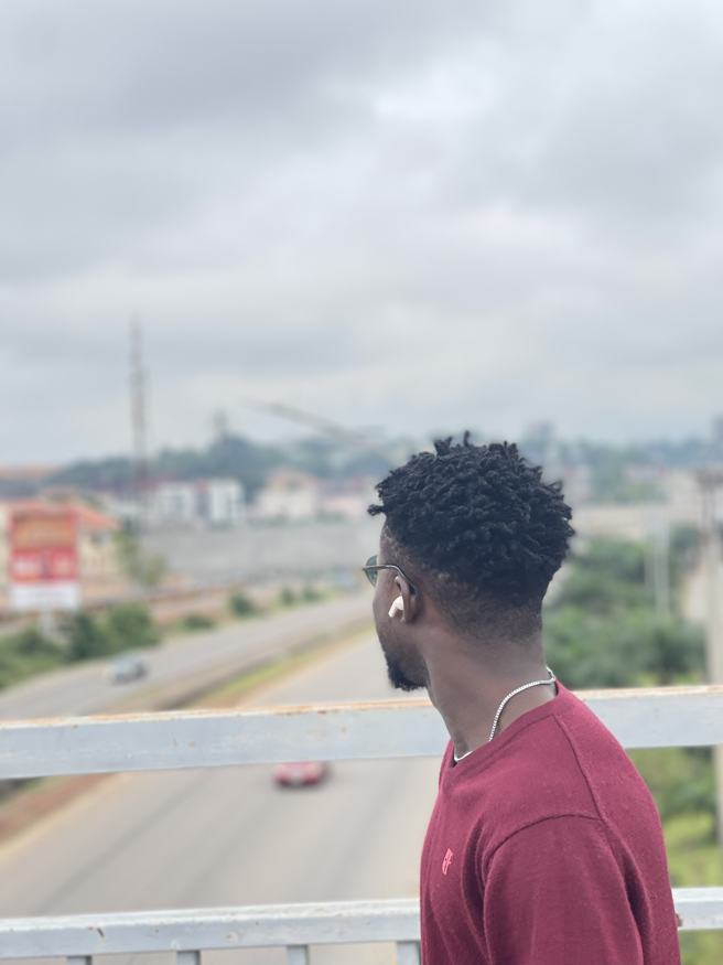 Profile view looking over a highway